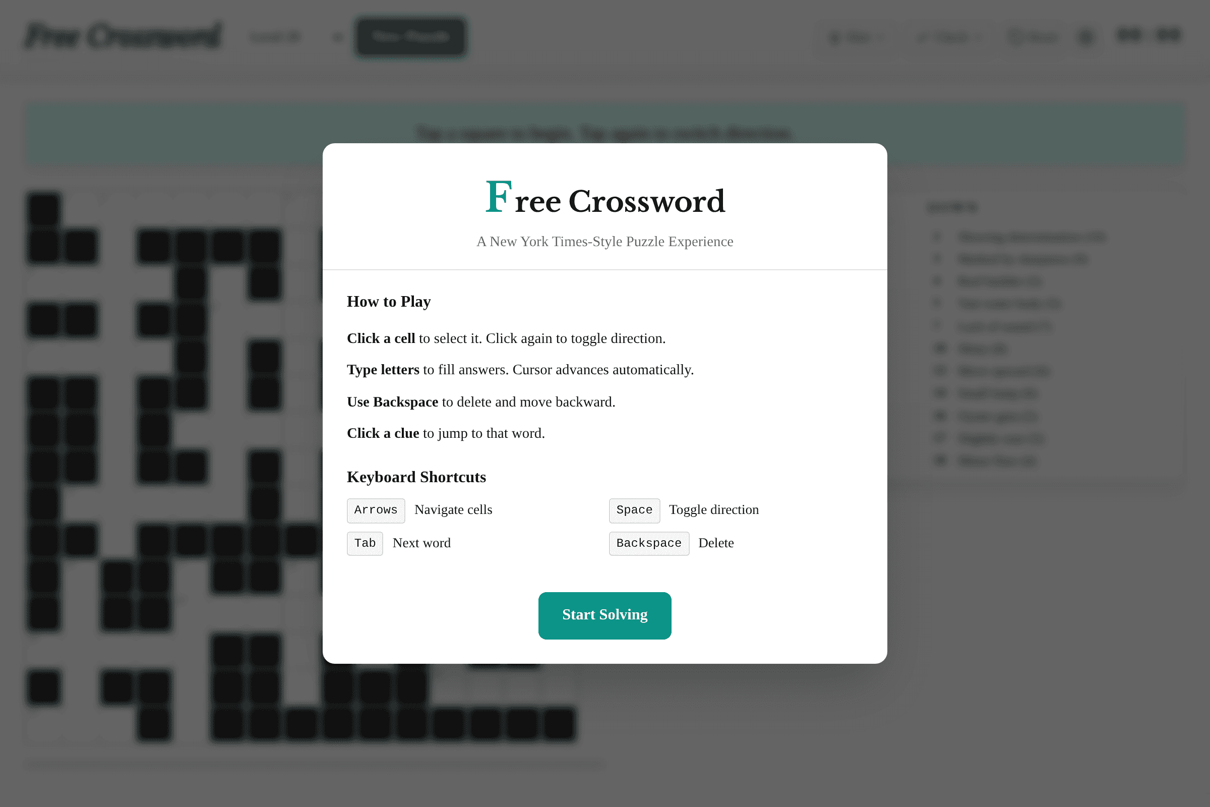 Free Crossword Puzzles